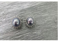 Diamond Pearl Earring